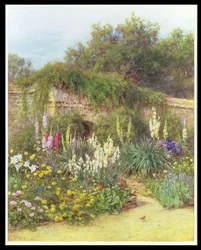 Dans le jardin de Munstead Wood, le jardin de Gertrude Jekyll, Godalming, Surrey